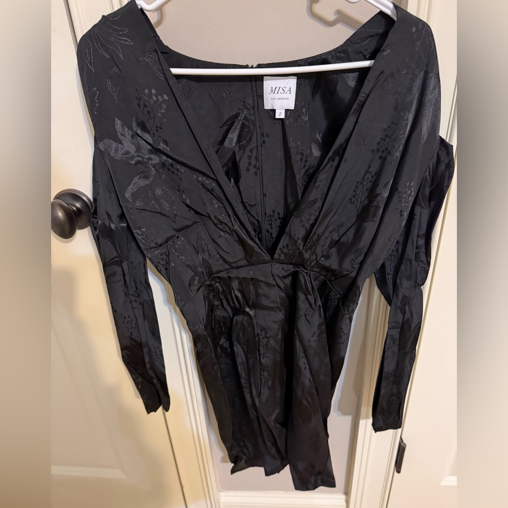 MISA Black Long Sleeve Dress